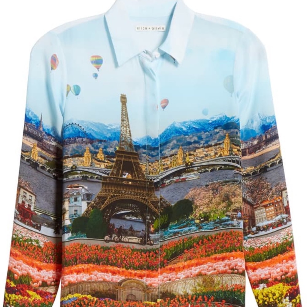 Alice + Olivia “Willa” Eiffel Tower blouse
